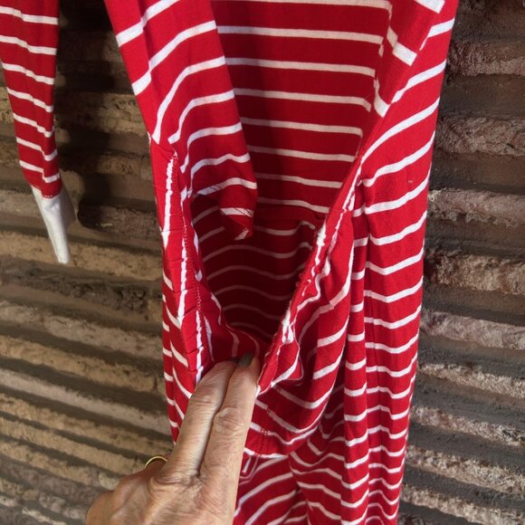J. Crew Red Striped Union Suit 1 Piece Pajamas Long Johns Size Small - Picture 9 of 10
